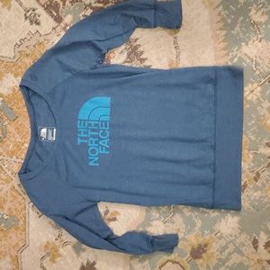 The North Face Women's Blue Sweatshirt with Teal Logo
